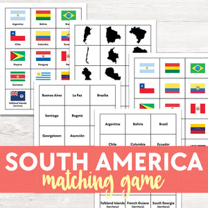 South America Matching Game