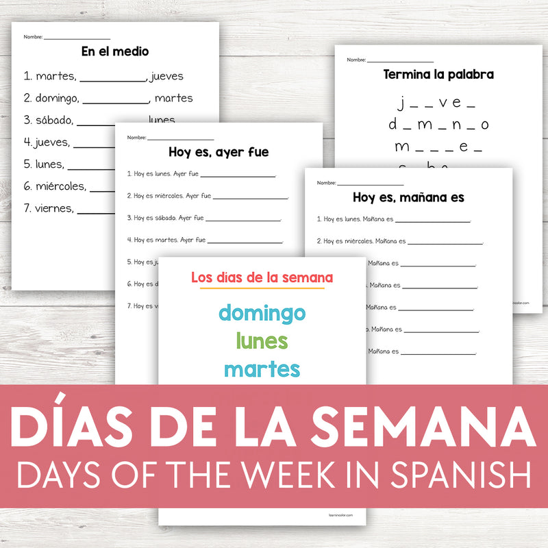 Los días de la semana / Days of the Week in Spanish