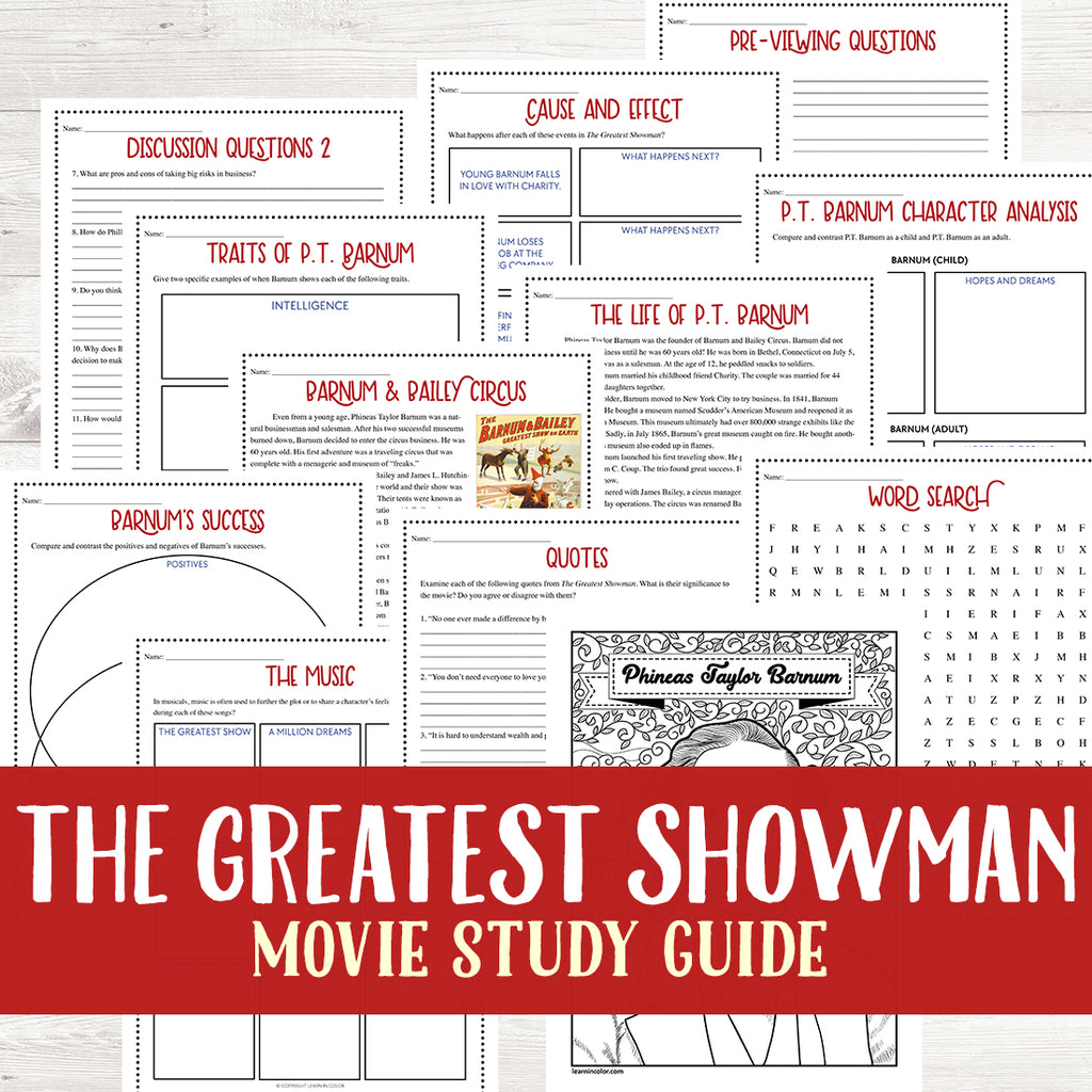 The Greatest Showman Movie Study <h5><b>Grades:</b> 4-7 </h5>