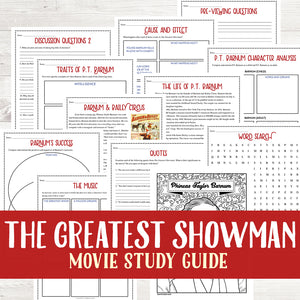 The Greatest Showman Movie Study <h5><b>Grades:</b> 4-7 </h5>