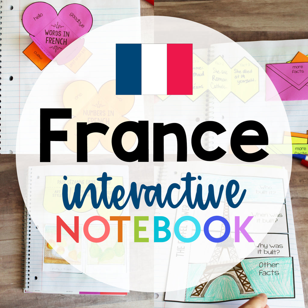 France Interactive Notebook <h5><b>Grades:</b> 2-5 </h5>