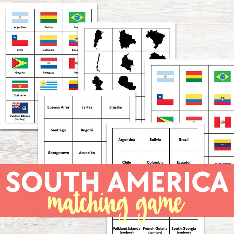 South America Matching Game