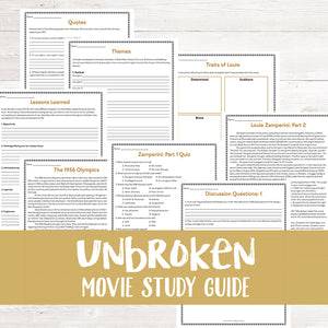 Unbroken Movie Study <h5><b>Grades:</b> 7-10 </h5>