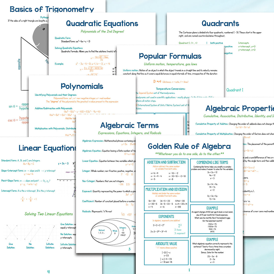 Trigonometry Cheat Sheet Pdf
