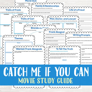 Catch Me If You Can Movie Study  <h5><b>Grades:</b> 8-10 </h5>