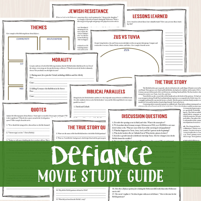 Defiance Movie Study  <h5><b>Grades:</b> 9-12 </h5>