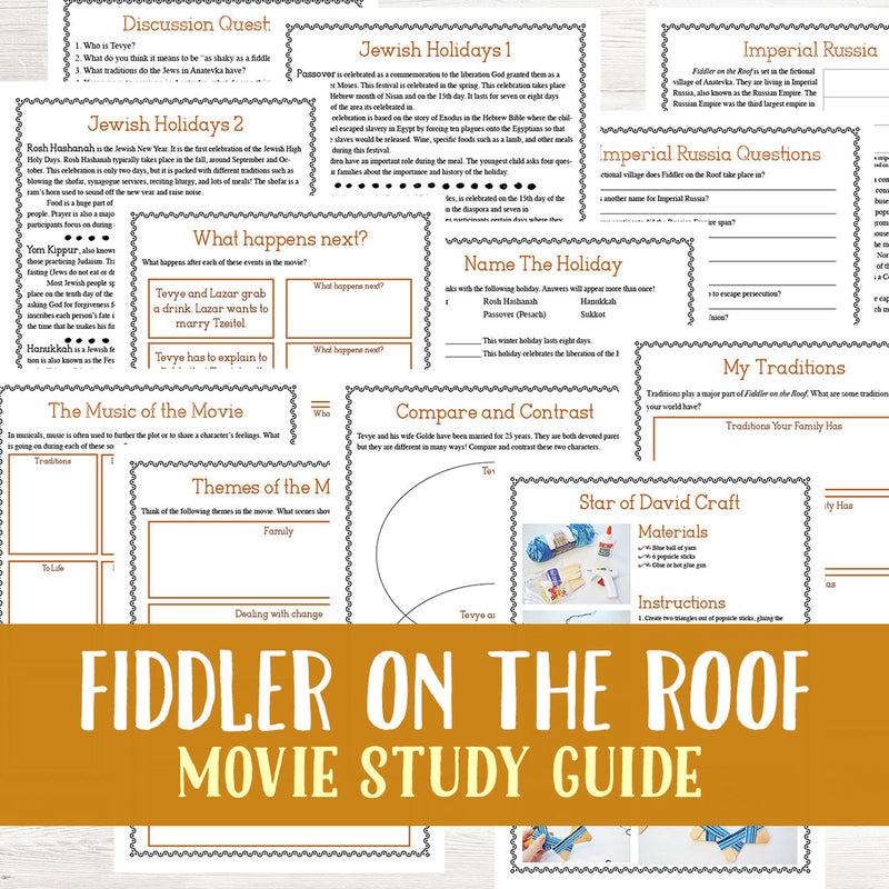 Fiddler on the Roof Movie Study  <h5><b>Grades:</b> 5-8 </h5>