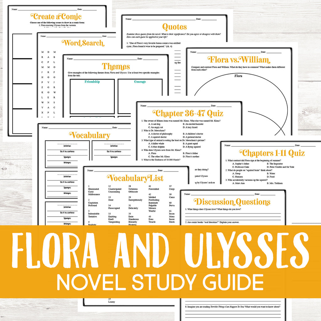 Flora and Ulysses Novel Study  <h5><b>Grades:</b> 4-7 </h5>