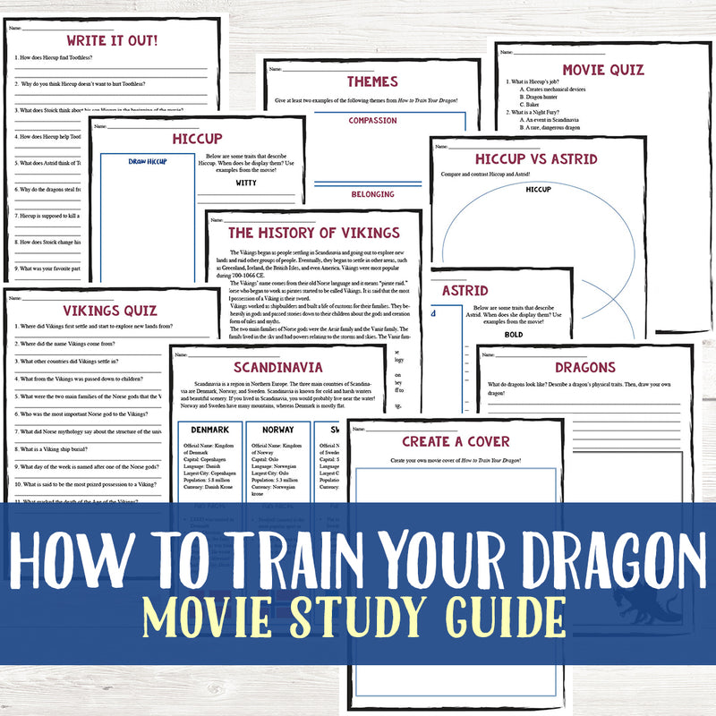 How to Train Your Dragon Movie Study  <h5><b>Grades:</b> 3-5 </h5>