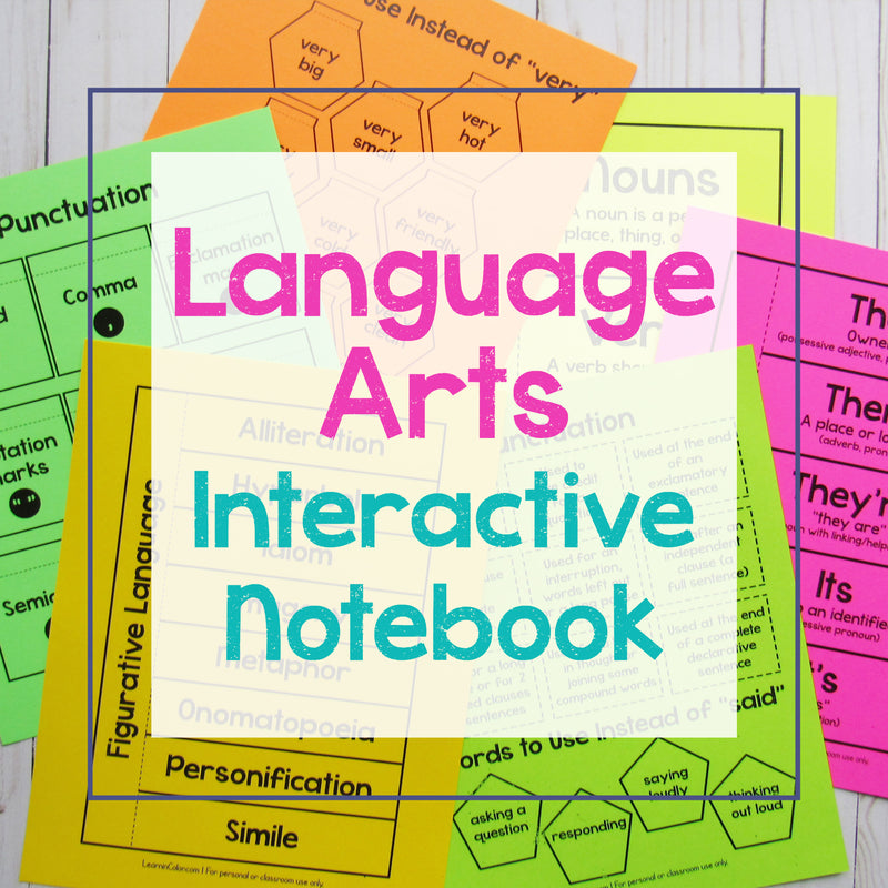 Language Arts Interactive Notebook <h5><b>Grades:</b> 4-7 </h5>