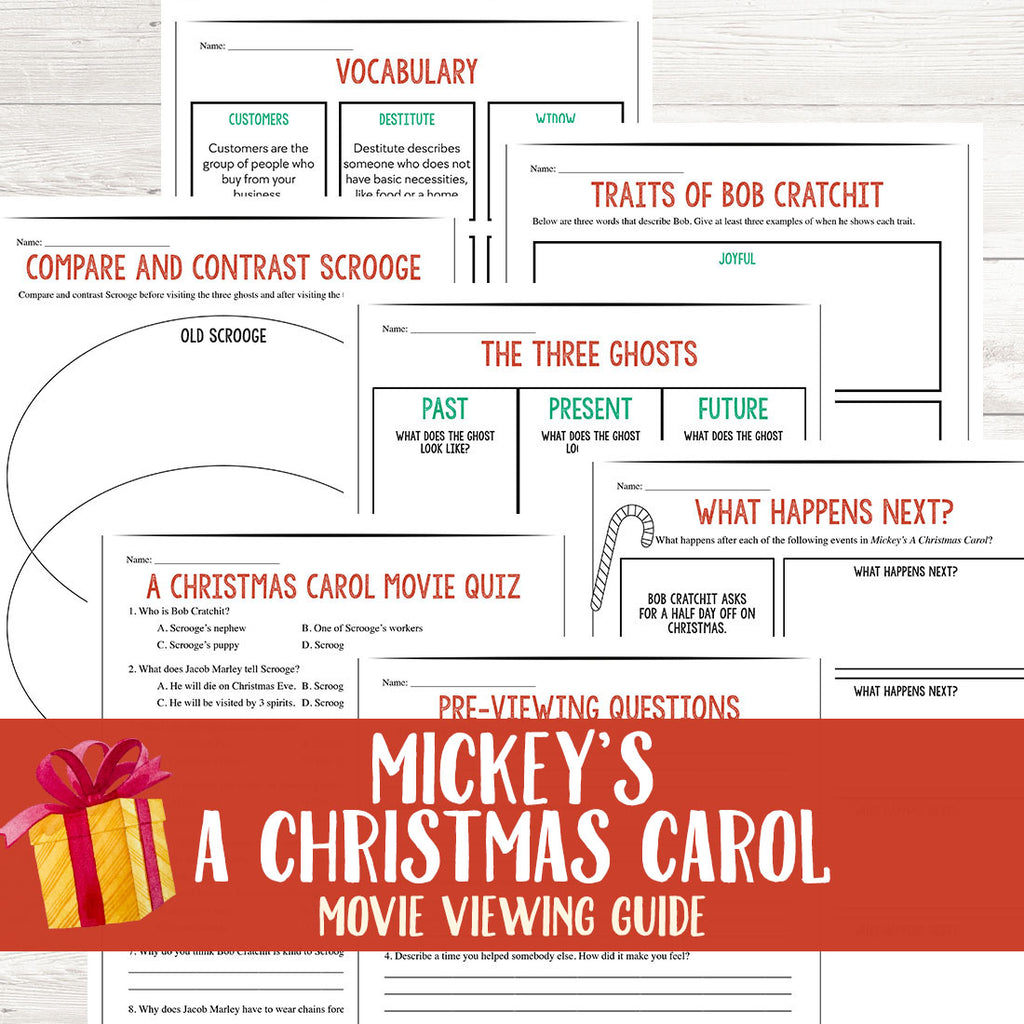Mickey's A Christmas Carol Movie Guide  <h5><b>Grades:</b> 3-5 </h5>
