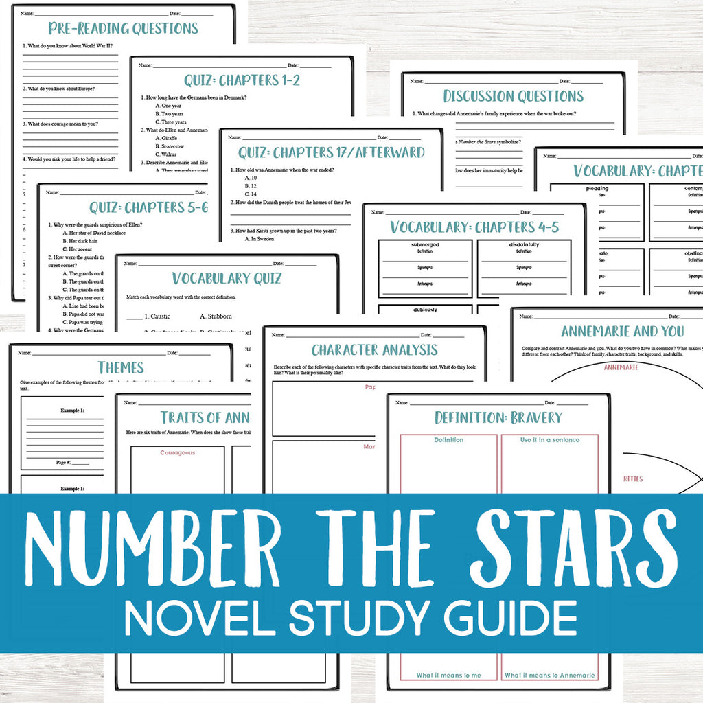 Number the Stars Book Study <h5><b>Grades:</b> 4-6 </h5>