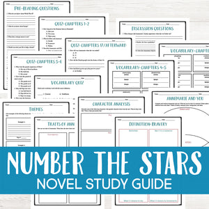 Number the Stars Book Study <h5><b>Grades:</b> 4-6 </h5>
