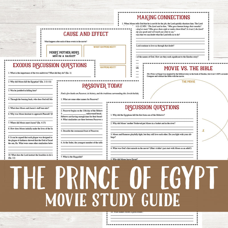 The Prince of Egypt Movie Study <h5><b>Grades:</b> 4-6 </h5>