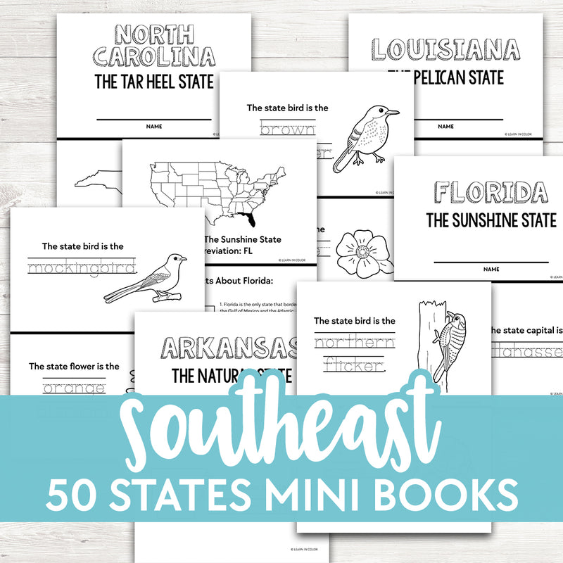 Southeast - US States Mini Books