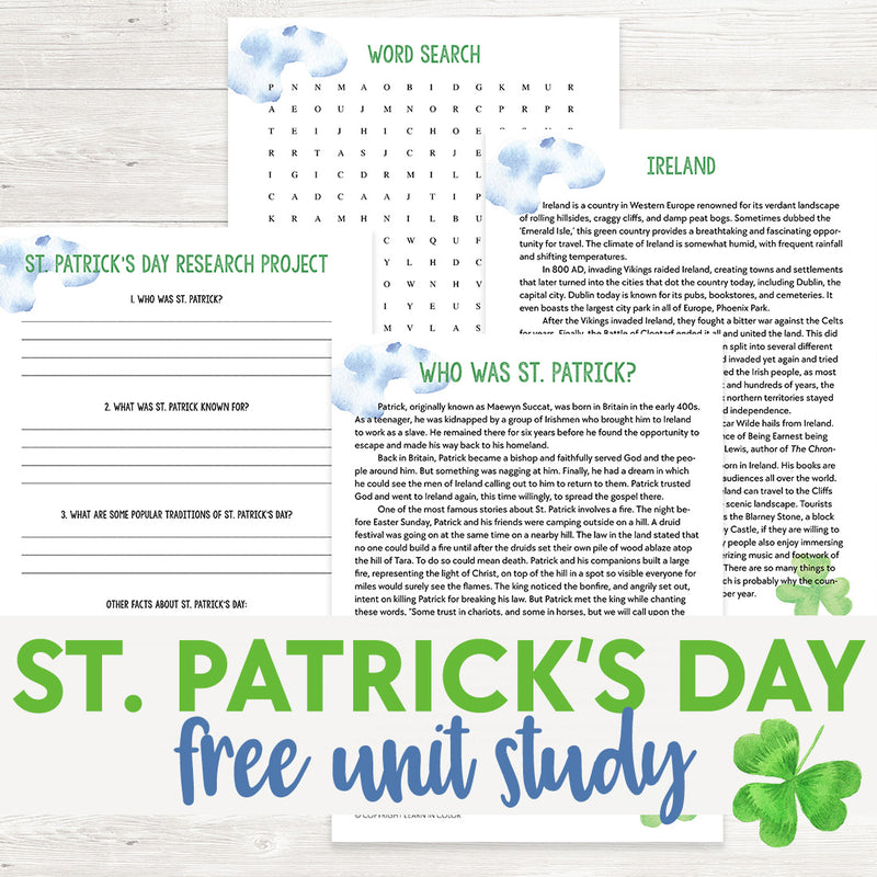 St. Patrick's Day Unit Study <h5><b>Grades:</b> 3-5</h5>
