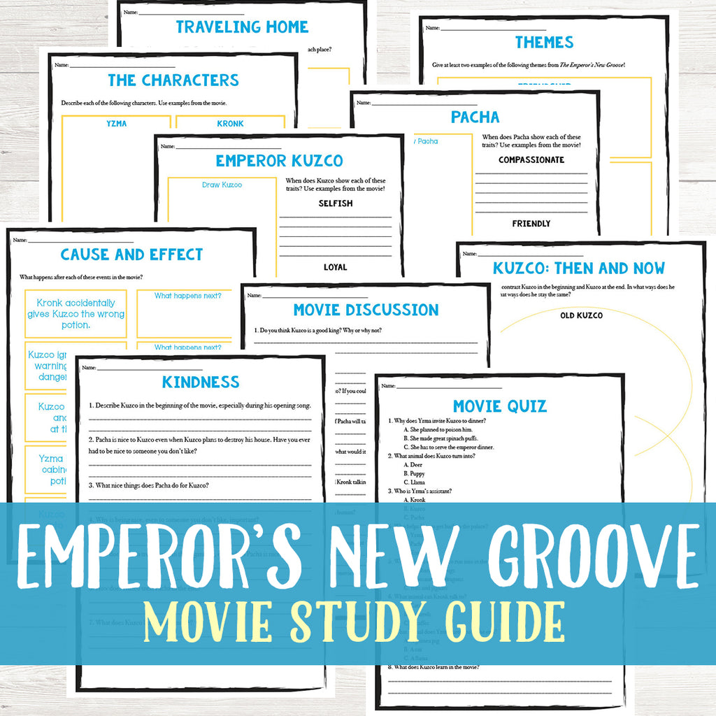 The Emperor's New Groove Movie Study <h5><b>Grades:</b> 3-5 </h5>