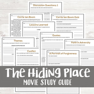 The Hiding Place Movie Study <h5><b>Grades:</b> 5-9 </h5>