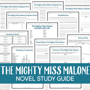 The Mighty Miss Malone Book Study <h5><b>Grades:</b> 5-8 </h5>