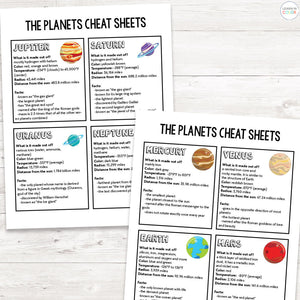 Planets Lapbook Interactive Notebook + Cheat Sheets <h5><b>Grades:</b> 4-7 </h5>