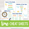 Time Cheat Sheets <h5><b>Grades:</b> 2-4 </h5>