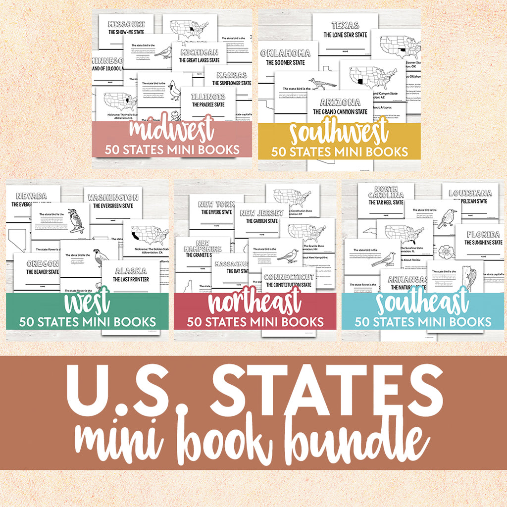 US States Mini Books - Full Bundle