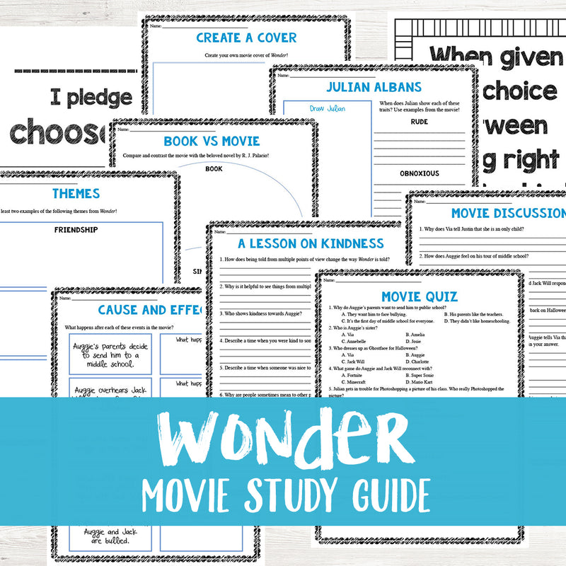 Wonder Movie Study <h5><b>Grades:</b> 4-7 </h5>
