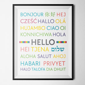 Hello in Foreign Languages Print
